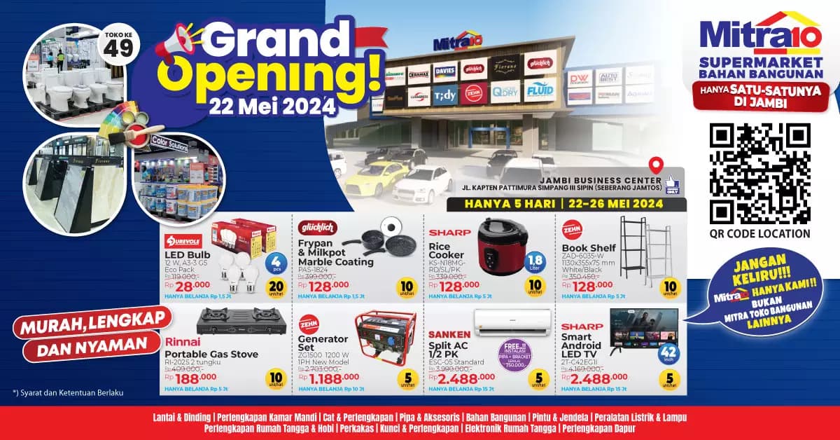 Perluas Pasar di Pulau Sumatera, Mitra10 Buka Superstore di Jambi - Image