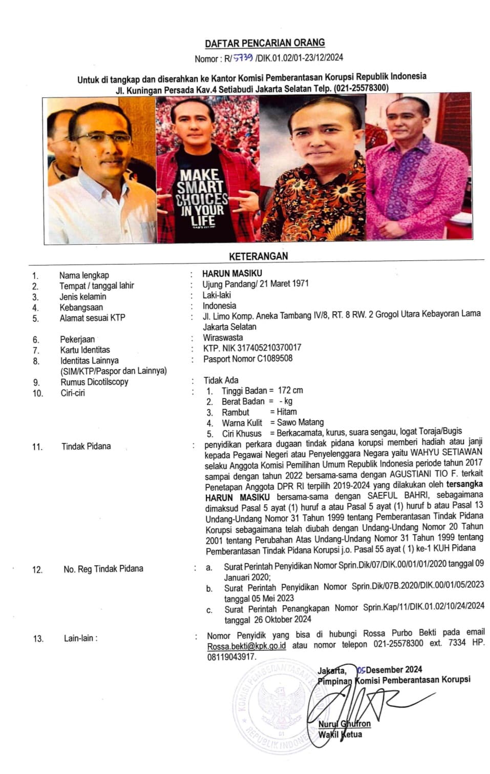 Imigrasi Ungkap KPK Tak Perpanjang Pencegahan Ke Luar Negeri Terhadap Harun Masiku Sejak 2021 - Image