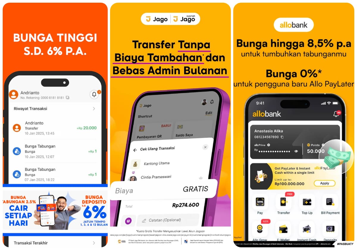 10 Bank Digital yang Tawarkan Gratis Transfer dan Bunga Tabungan Tinggi, Ada SeaBank, Bank Jago dan Allo Bank - Image