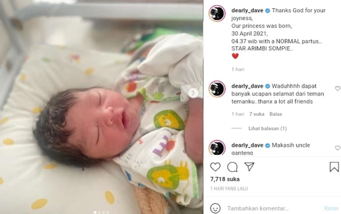 Istri Dirly Dave Melahirkan Anak Kedua - Image