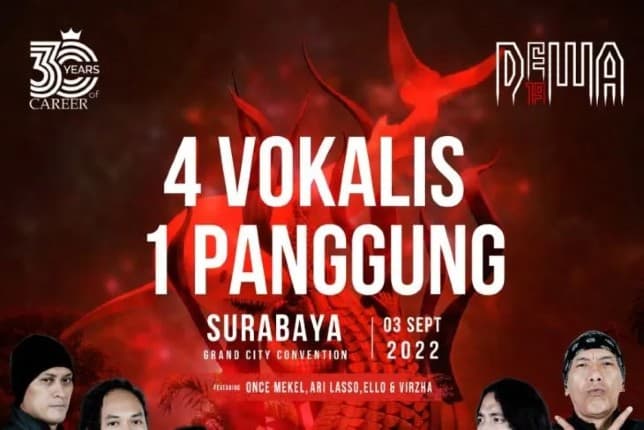 Konser Dewa 19 di Surabaya Usung Empat Vokalis Dalam Satu Panggung - Image