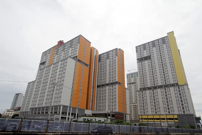 Wisma Atlet suasana kamar-kamar Wisma Atlet terlihat dari luar di Kemayoran, Jakarta, Minggu (21/3/2020). Pemerintah akan menyiapkan wisma atlet Kemayoran menjadi tempat RS Darurat Penanganan Covid-19 guna menekan penyebaran virus tersebut lebih luas. Fot - Image